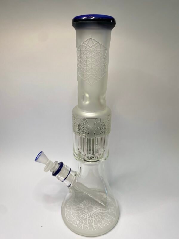 BLUE SANDBLASTED BEAKER